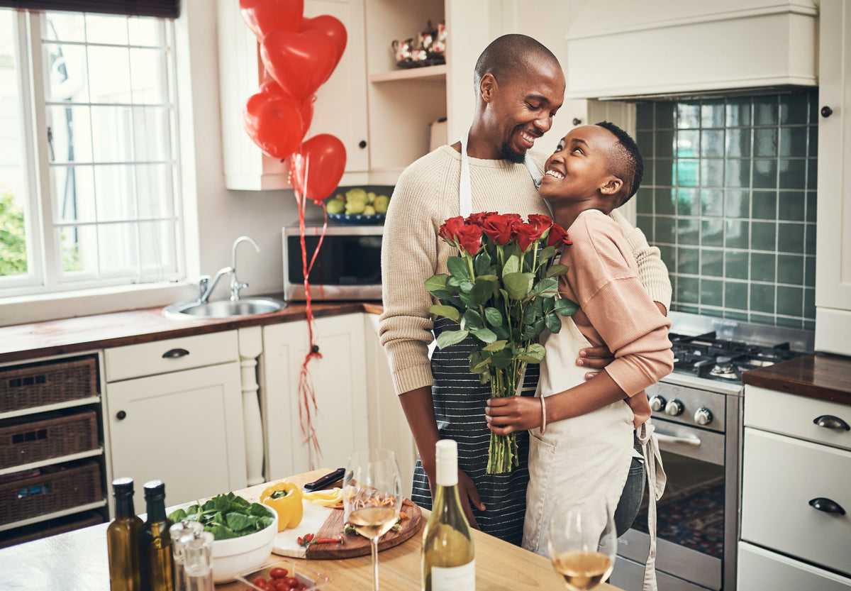 man and women celebrate valentines day