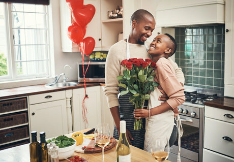 man and women celebrate valentines day