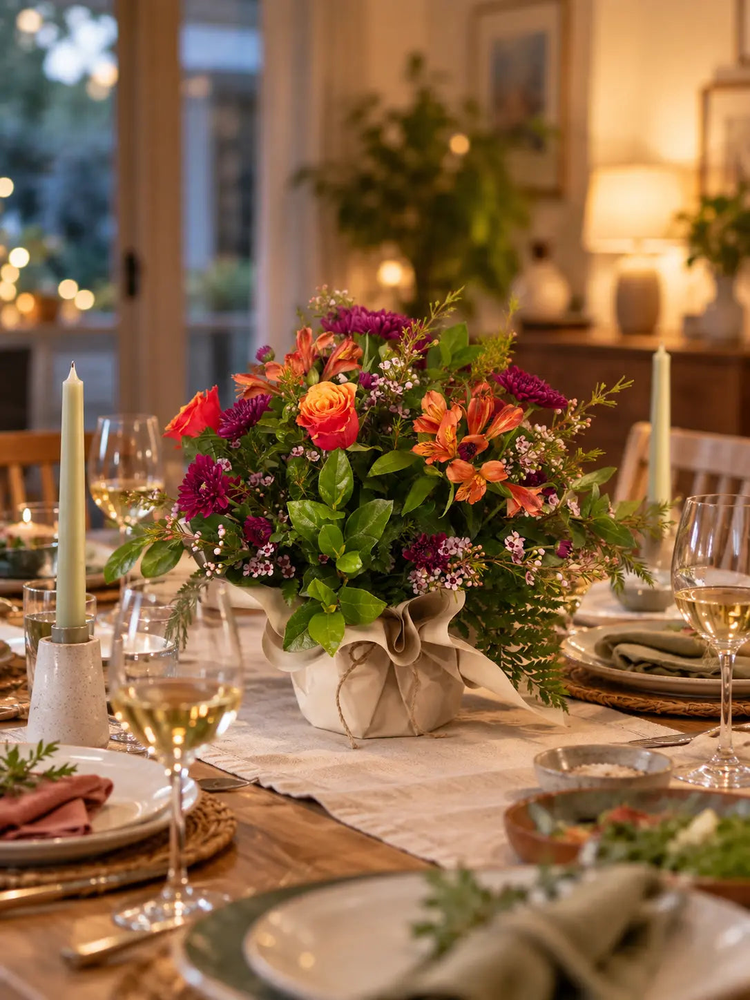 How to Decorate a Dinner Table With Flowers