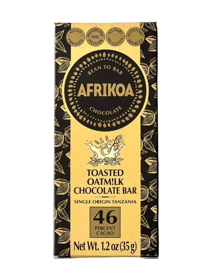 Afrikao chocolate bar packaging on a white background