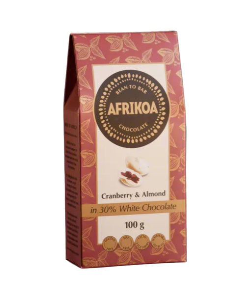 Cranberries & Almonds in 30% White Chocolate 100g Box