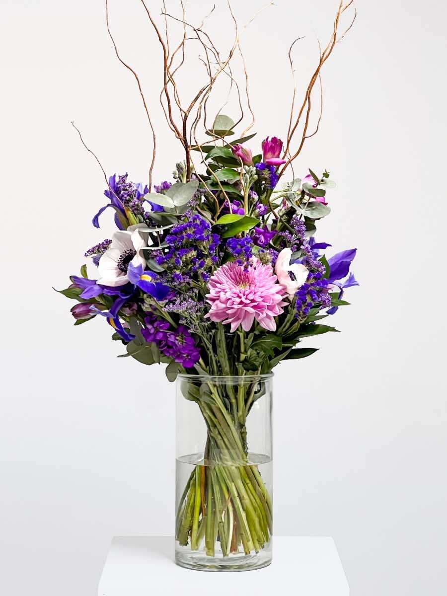 Resilience Bouquet by Bloomable, featuring purple alstroemeria and willows, celebrating women's strength. Available in South Africa.