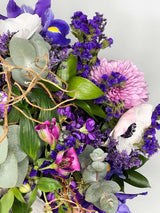 Resilience Bouquet by Bloomable, featuring purple alstroemeria and willows, symbolizing strength and tenderness. South Africa flower bouquet.