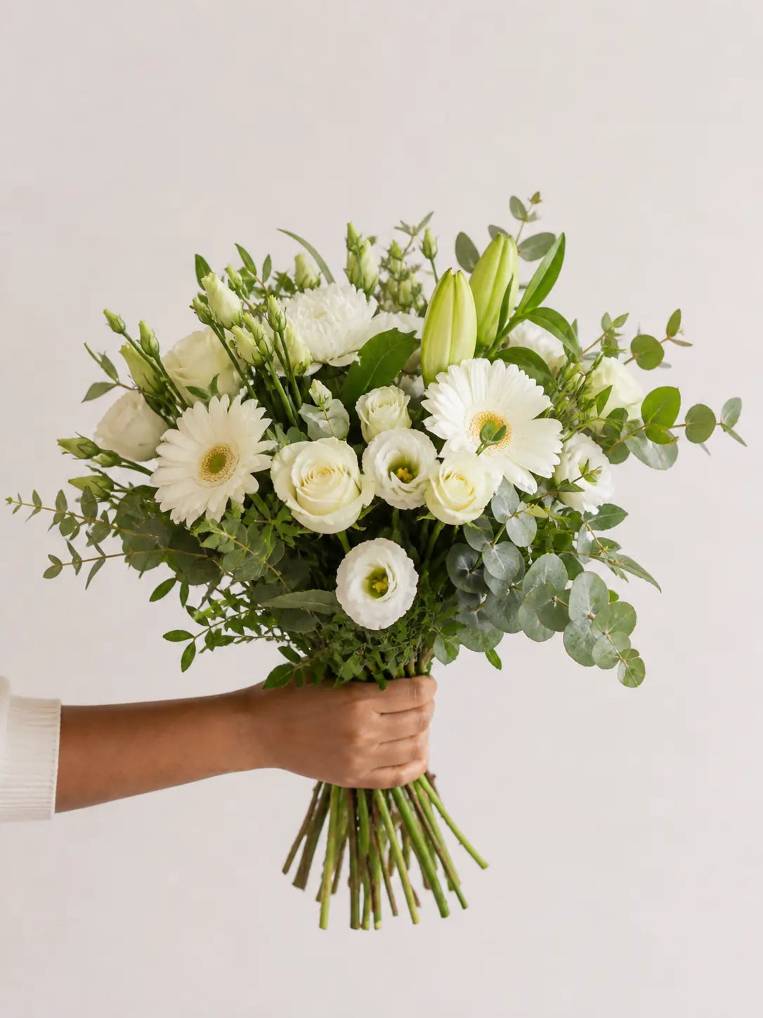 Serenity Bouquet of white and green flowers, soothing arrangement supporting local South African florists.