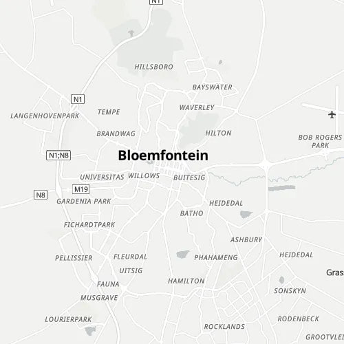 Map of Bloemfontein