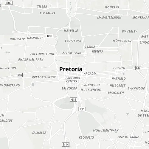 Map of Pretoria (Tshwane)