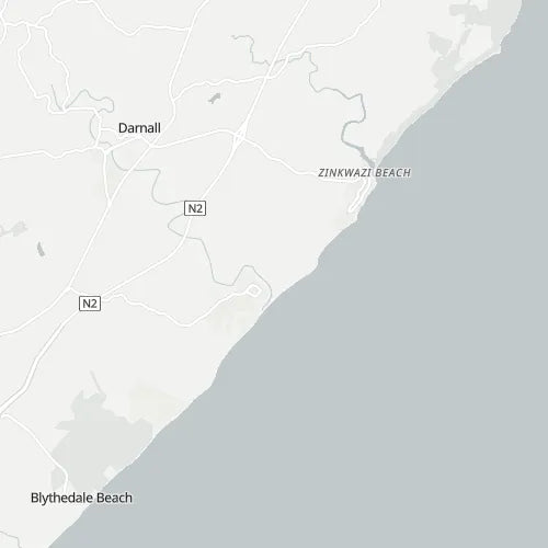 Map of Zinkwazi Beach