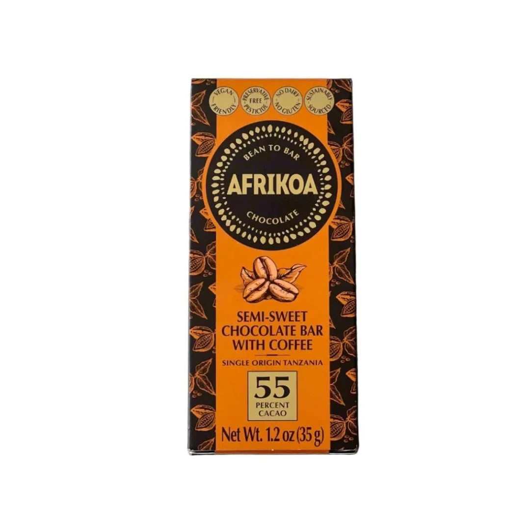 Semi-Sweet Dark Chocolate with Coffee 35gr Bar
