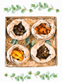 Gift box with biltong, droe wors, dried mango, and apricots, perfect for energy-boosting snacking.
