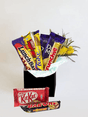 Gift box with BarOne, Crunchie, Lunch Bar, KitKat, Tex, Flake, and Cadbury's Top Deck chocolates. Support local South African businesses.