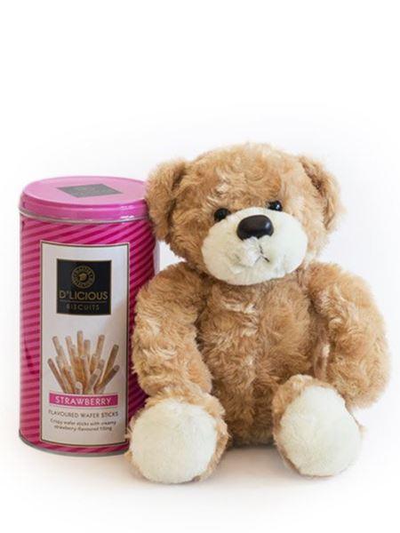 Teddy Small Teddy Bear & Pink D'licious Wafers Bloomable