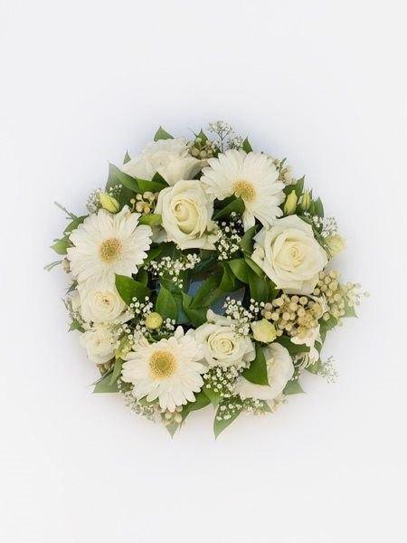 White Round Wreath Small (As Shown) Bloomable